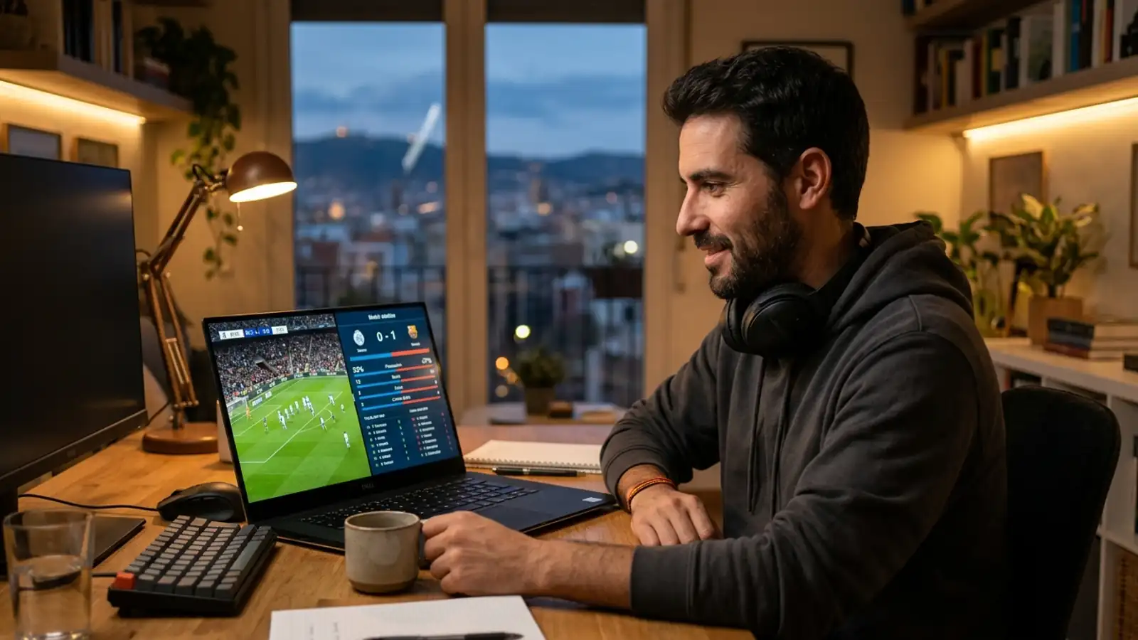 Streaming de un partido dentro de la plataforma bet365 junto a los mercados de apuesta