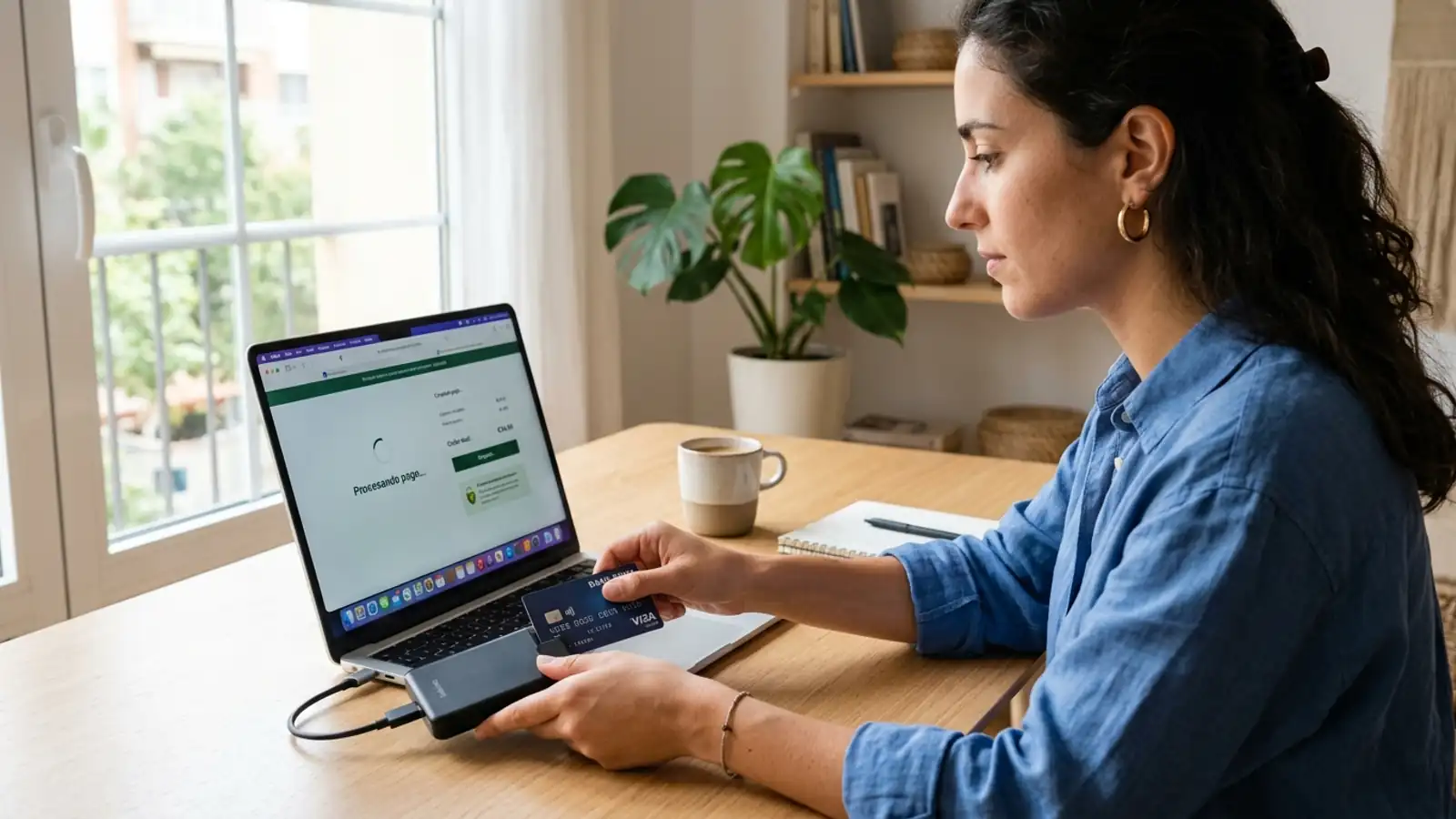 Usuario introduciendo los datos de una tarjeta Visa en el cajero de bet365