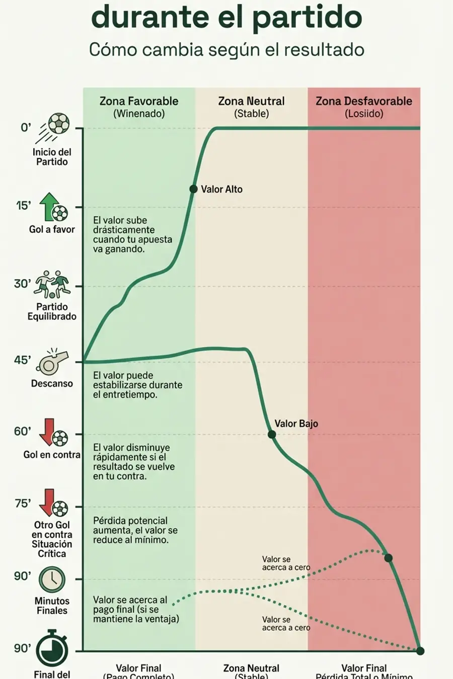 Infografía: valor del Cash Out durante el partido