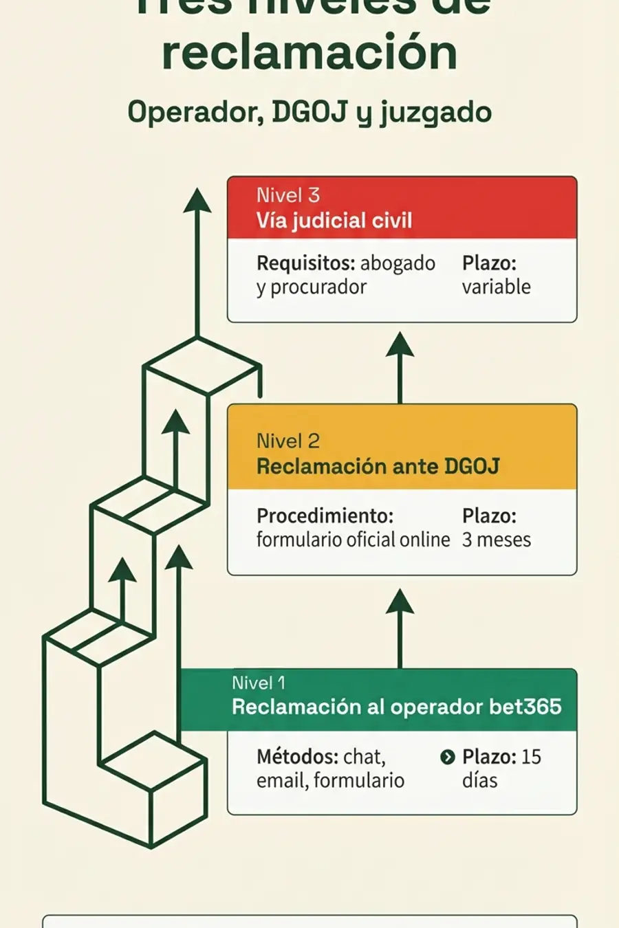 Infografía: tres niveles de reclamación